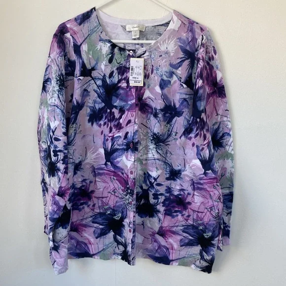 New CJ Banks button up sweater 100% cotton - Picture 1 of 10